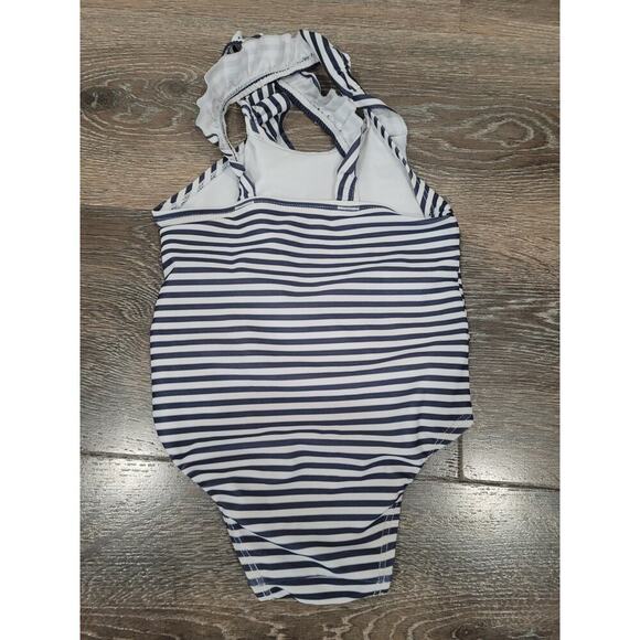 Baby Gap Striped‎ Toddler Girl One Piece Navy Swimsuit size 3 #6 - Picture 2 of 4